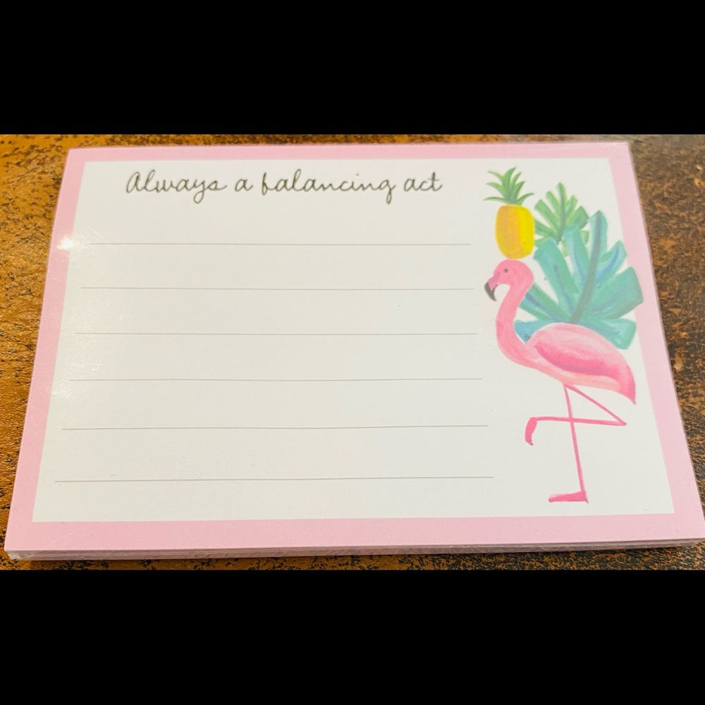 Always A Balancing Act Pink Flamingo Sticky Notes 📝 50 Count NWT